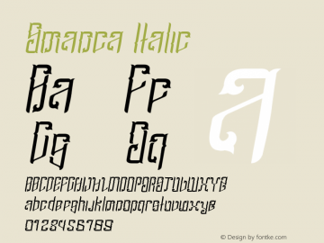 Smanca Italic Version 1.000;PS 001.001;hotconv 1.0.56 Font Sample