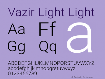 Vazir Light Light Version 6.3.0 Font Sample