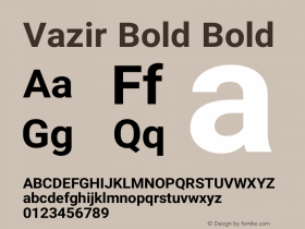 Vazir Bold Bold Version 6.3.0 Font Sample