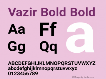 Vazir Bold Bold Version 6.3.0 Font Sample