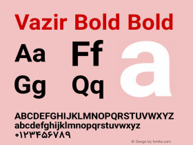Vazir Bold Bold Version 6.3.0 Font Sample