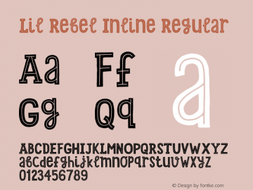 Lil Rebel Inline Regular Version 1.000 Font Sample