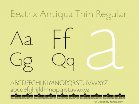 Beatrix Antiqua Thin Regular Version 1.008图片样张