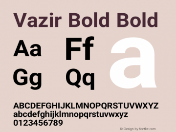 Vazir Bold Bold Version 6.3.1图片样张