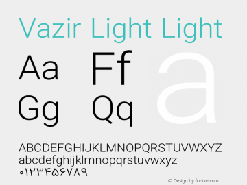 Vazir Light Light Version 6.3.1 Font Sample