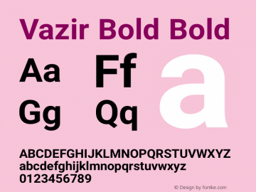 Vazir Bold Bold Version 6.3.1 Font Sample