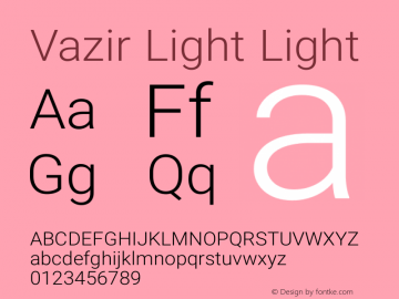 Vazir Light Light Version 6.3.1 Font Sample