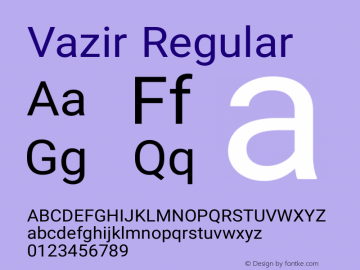 Vazir Regular Version 6.3.1 Font Sample