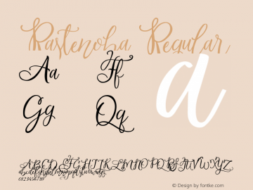 Rastenoba Regular Version 001.001 Font Sample