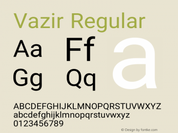 Vazir Regular Version 6.3.2 Font Sample