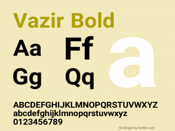 Vazir Bold Version 6.3.2 Font Sample