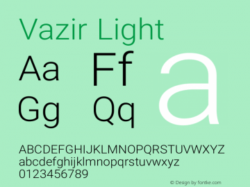 Vazir Light Version 6.3.2 Font Sample