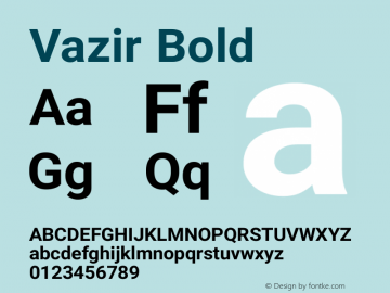 Vazir Bold Version 6.3.2 Font Sample