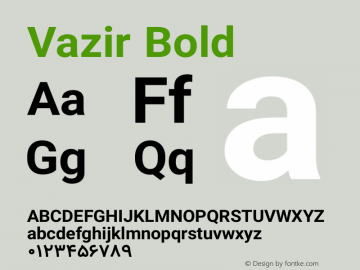 Vazir Bold Version 6.3.2 Font Sample