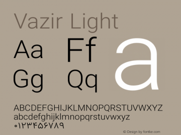 Vazir Light Version 6.3.2 Font Sample