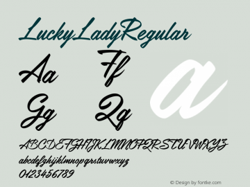 LuckyLadyRegular ☞ Version 1.000;com.myfonts.easy.vargusjohn.lucky-lady.regular.wfkit2.version.4GfD图片样张