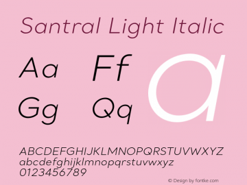 Santral Light Italic Version 1图片样张