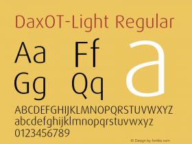 DaxOT-Light Regular Version 7.504; 2005 Font Sample