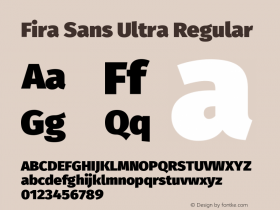 Fira Sans Ultra Regular Version 4.203 Font Sample