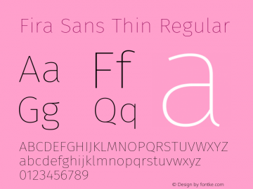 Fira Sans Thin Regular Version 4.203图片样张