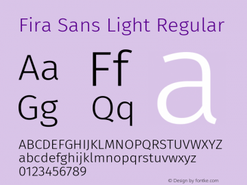 Fira Sans Light Regular Version 4.203图片样张