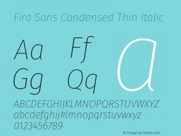 Fira Sans Condensed Thin Italic Version 4.203图片样张