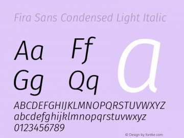 Fira Sans Condensed Light Italic Version 4.203图片样张