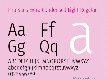 Fira Sans Extra Condensed Light Regular Version 4.203图片样张