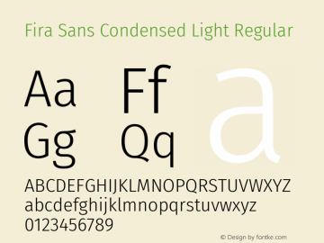 Fira Sans Condensed Light Regular Version 4.203图片样张