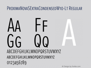 ProximaNovaSExtraCondensedW10-Lt Regular Version 3.50 Font Sample