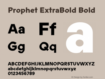 Prophet ExtraBold Bold Version 1.000图片样张