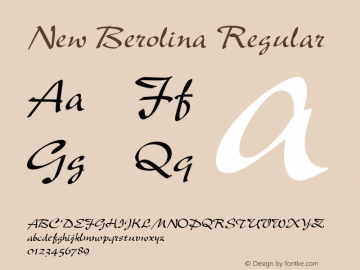 New Berolina Regular Version 1.2 - July 1994 Font Sample