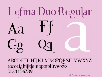 Lefina Duo Regular Version 001.000 Font Sample