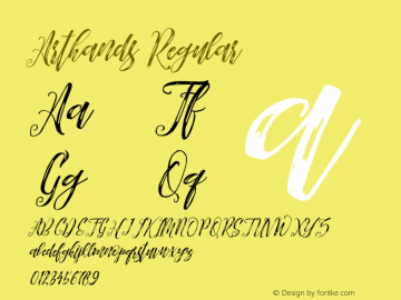 Arthands Regular 1.000 Font Sample