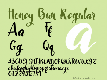 Honey Bun Regular Version 1.001;Fontself Maker 1.1.0图片样张