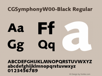 CGSymphonyW00-Black Regular Version 1.00 Font Sample
