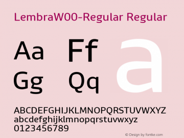 LembraW00-Regular Regular Version 1.20 Font Sample