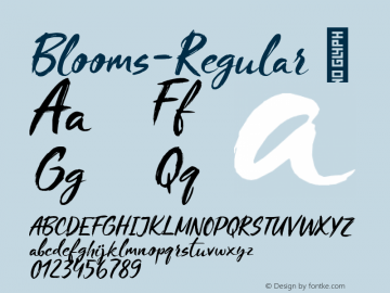 Blooms-Regular ☞ Version 1.000;PS 001.000;hotconv 1.0.88;makeotf.lib2.5.64775;com.myfonts.easy.deartype.blooms.regular.wfkit2.version.4Gv2 Font Sample