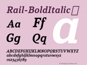 Rail-BoldItalic ☞ Version 1.001;com.myfonts.easy.marin-santic.rail.bold-italic.wfkit2.version.4GpN Font Sample