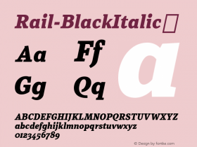 Rail-BlackItalic ☞ Version 1.001;com.myfonts.easy.marin-santic.rail.black-italic.wfkit2.version.4GpY图片样张