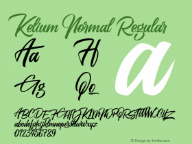 Kelium Normal Regular Version 1.000 Font Sample