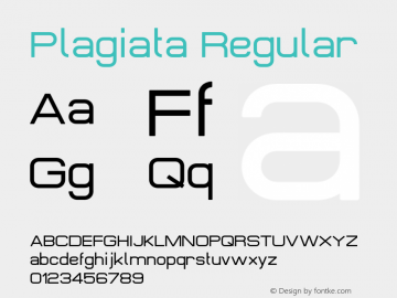 Plagiata Regular Version 002.000 Font Sample