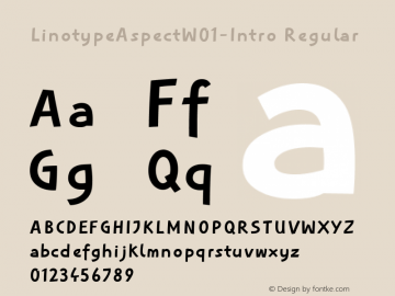 LinotypeAspectW01-Intro Regular Version 2.00 Font Sample