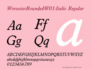 WorcesterRoundedW01-Italic Regular Version 1.00 Font Sample