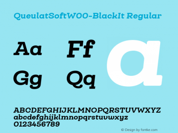 QueulatSoftW00-BlackIt Regular Version 1.00 Font Sample
