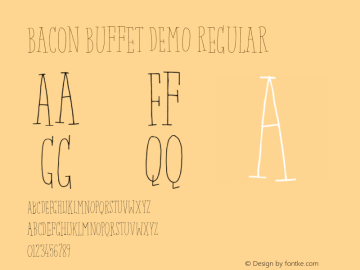 Bacon Buffet DEMO Regular Version 1.000 Font Sample