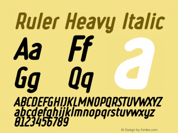 Ruler Heavy Italic Version 2.32 December 9, 2016图片样张