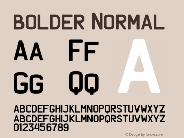 bolder Normal Version 1.000 Font Sample