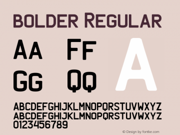 bolder Regular Version 1.000 Font Sample