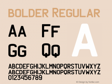bolder Regular Version 1.000 Font Sample